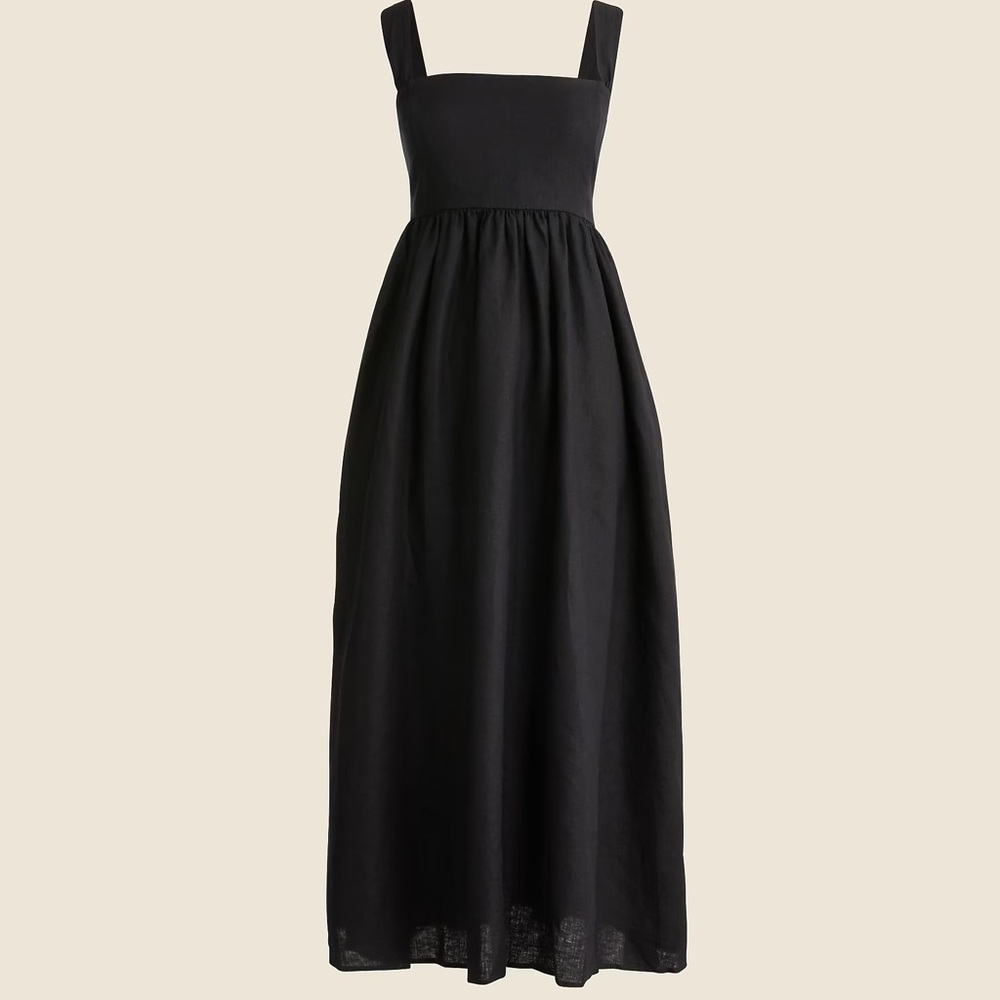 J. Crew Squareneck midi dress in linen
